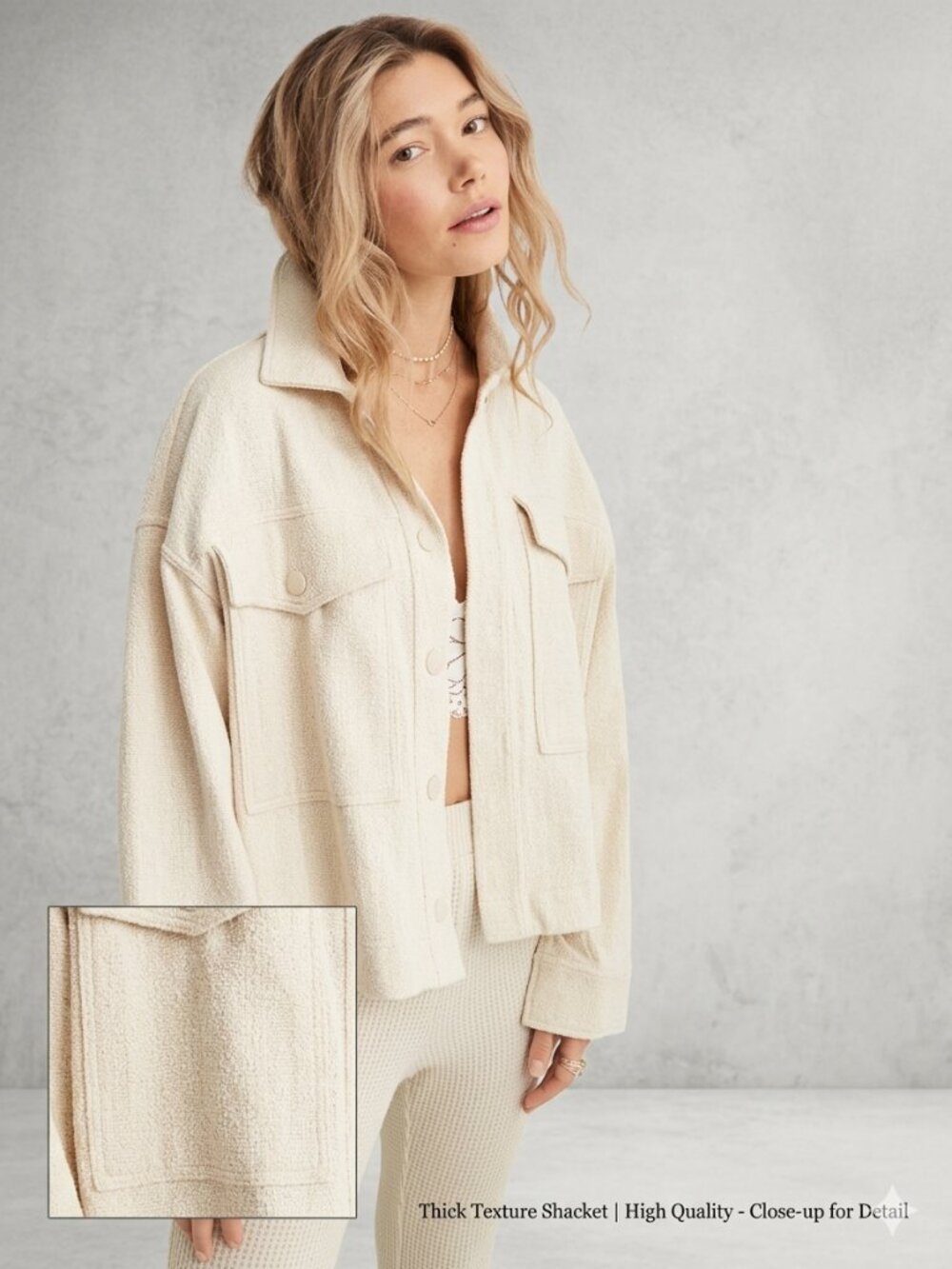 NWT Aerie Oversized Cream Shacket Jacket – XL